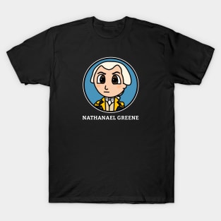 Patriot Portrait - Chibi Nathanael Greene with Name T-Shirt